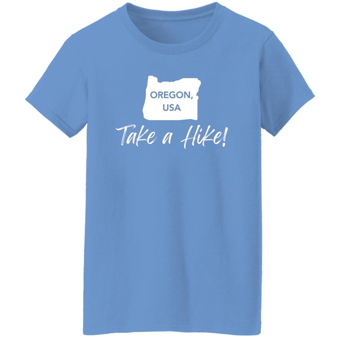 Adventurer Ladies' 5.3 oz. T-Shirt - Take a Hike Oregon white print