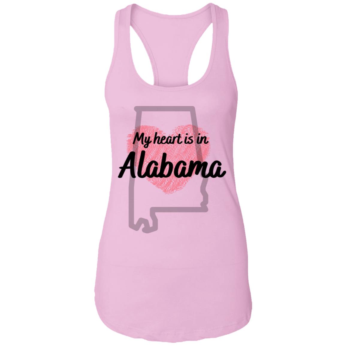 Alabama Ladies Ideal Racerback Tank: My heart is in AL
