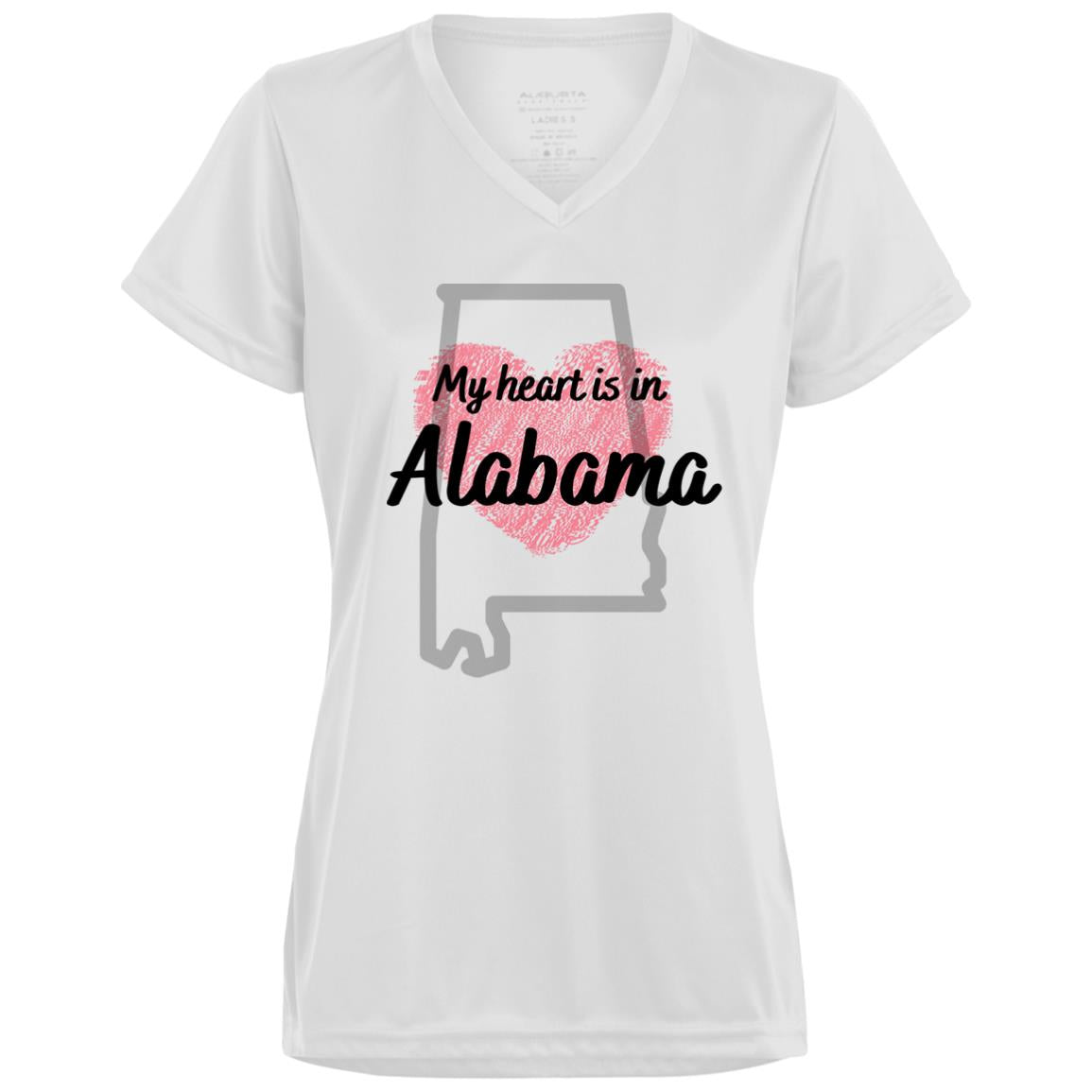 Alabama Ladies Moisture-Wicking V-Neck Tee: My heart is in AL