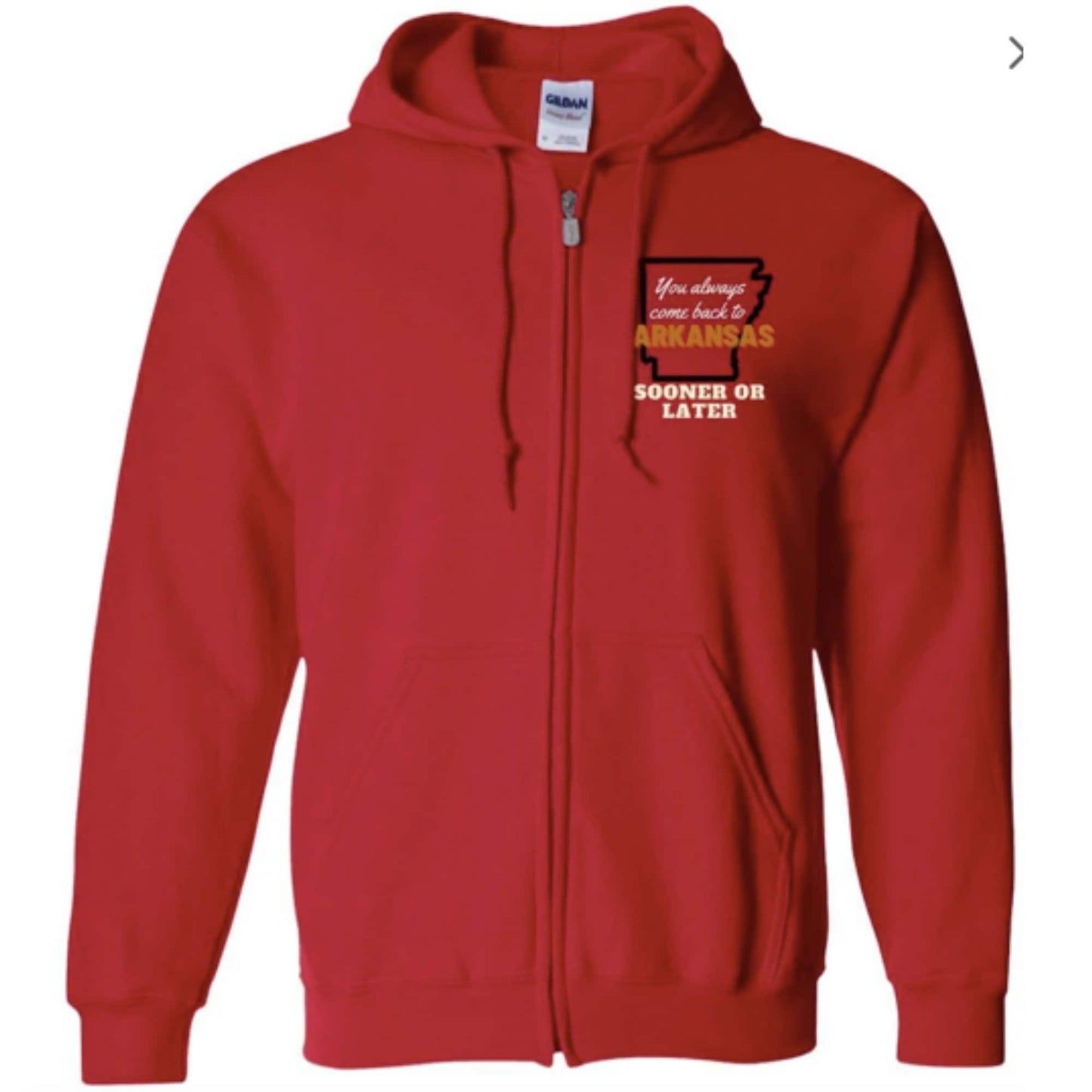 Arkansas Zip Up Hooded Sweatshirt | Arkansas Clothing | GIFTS FOR HIM or her