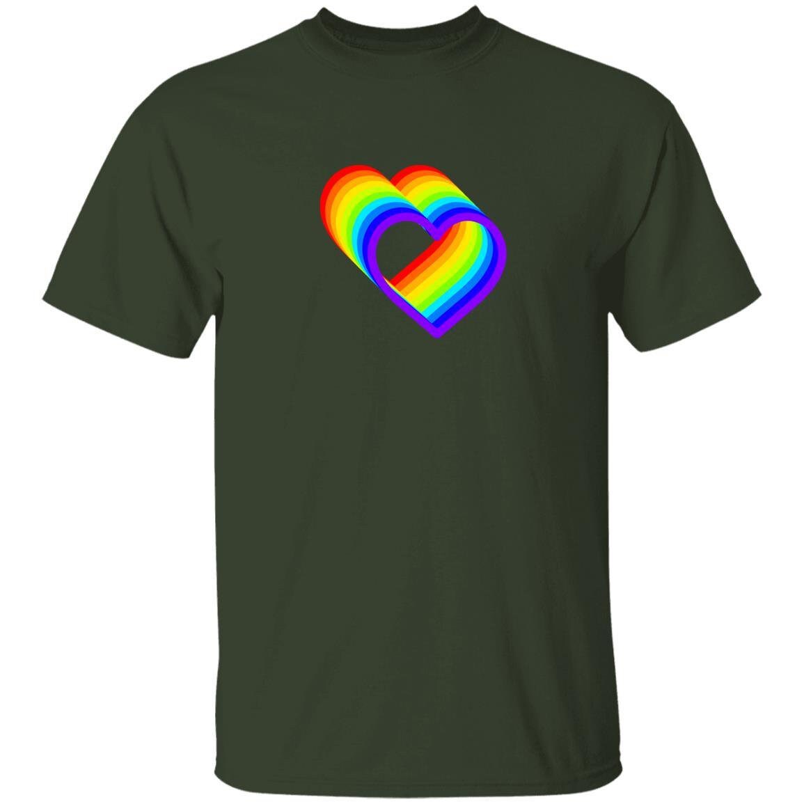 Rainbow Heart- t-shirt | GIFTS FOR ANYONE (Green, Brown, Orange, Red, Maroon, Purple)