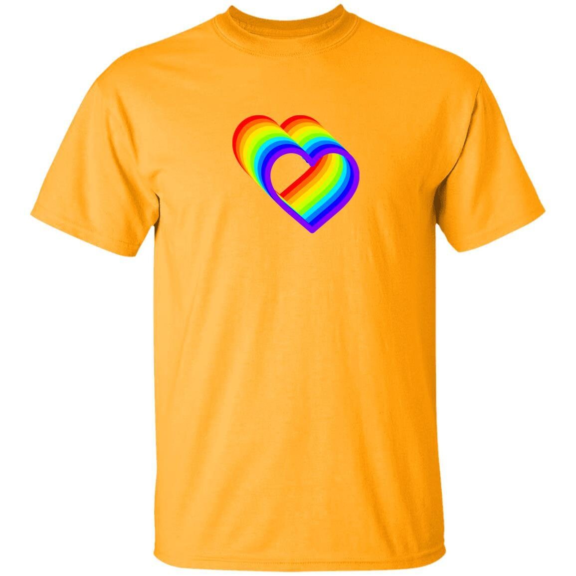 Rainbow Heart- t-shirt | GIFTS FOR ANYONE (White, Yellow, Pink, Red, Blue, Black)