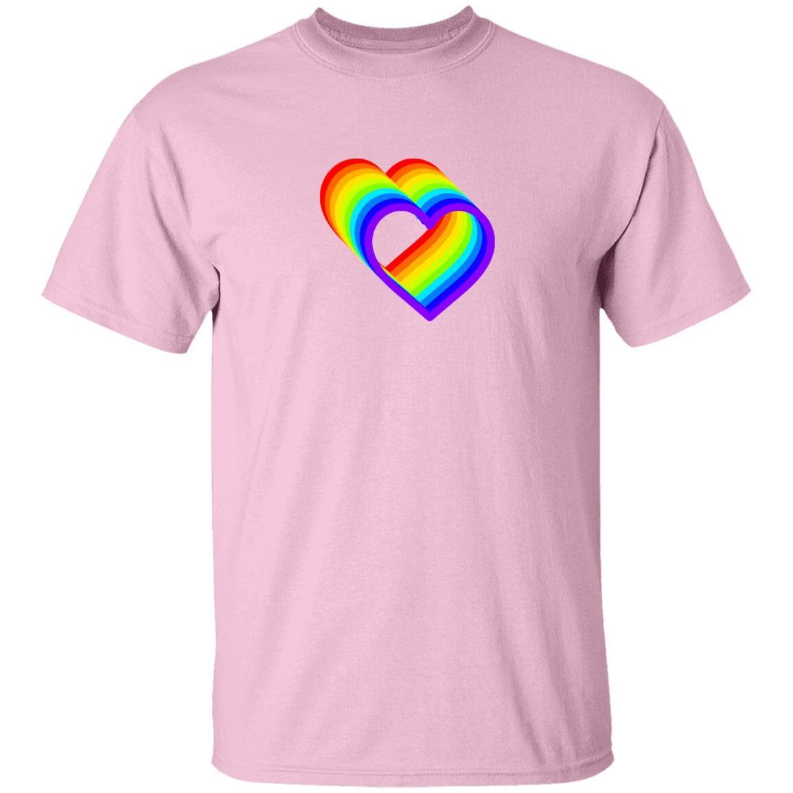 Rainbow Heart- t-shirt | GIFTS FOR ANYONE (White, Yellow, Pink, Red, Blue, Black)