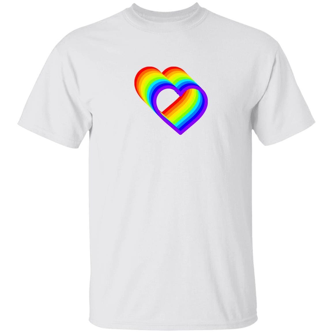 Rainbow Heart- t-shirt | GIFTS FOR ANYONE (White, Yellow, Pink, Red, Blue, Black)