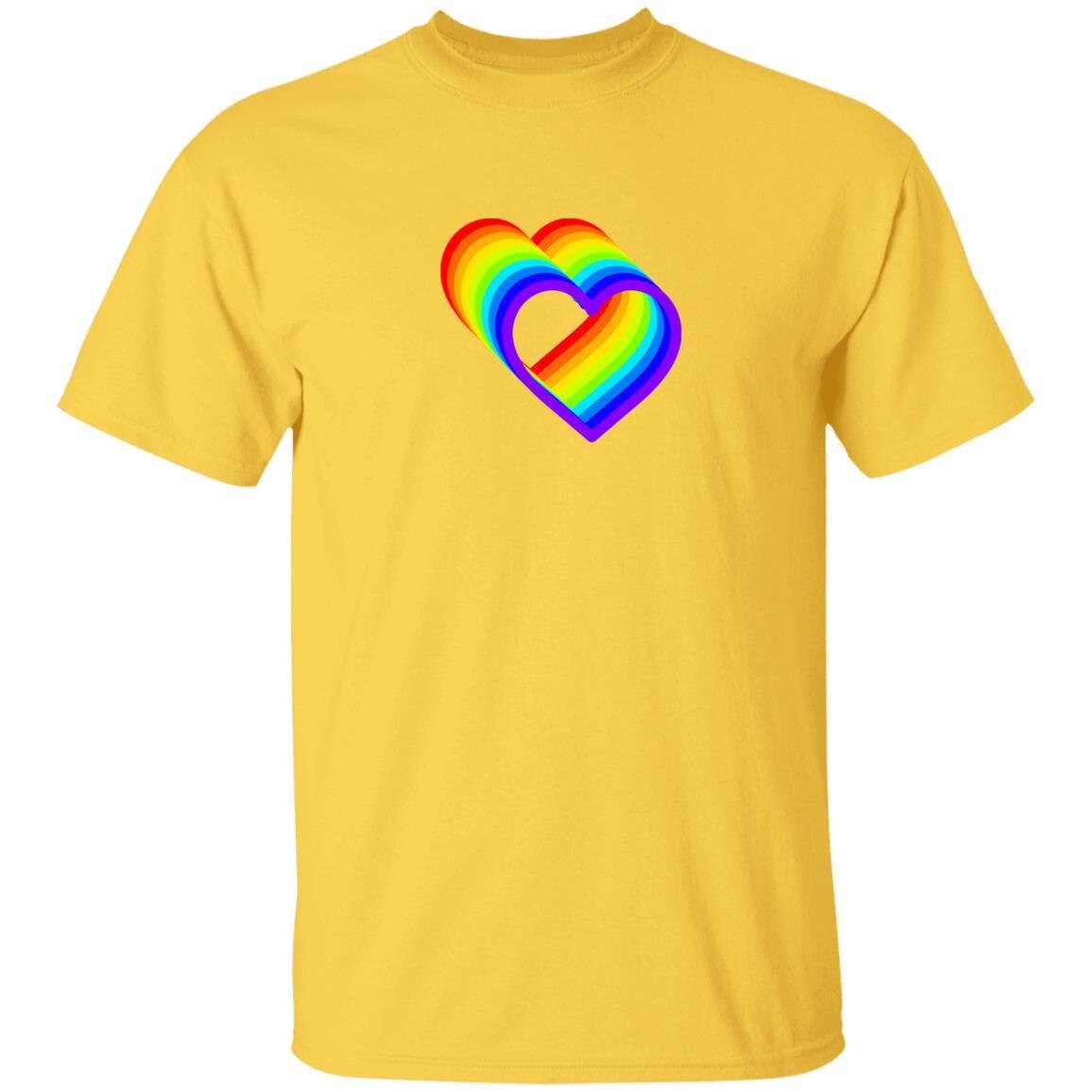 Rainbow Heart- t-shirt | GIFTS FOR ANYONE (White, Yellow, Pink, Red, Blue, Black)