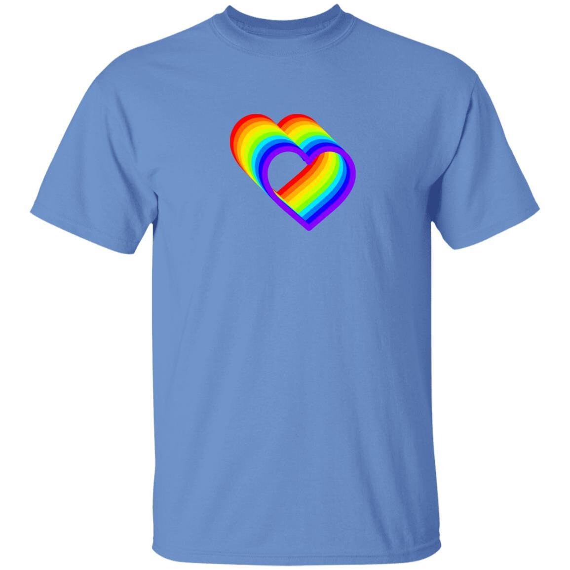 Rainbow Heart- t-shirt | GIFTS FOR ANYONE (White, Yellow, Pink, Red, Blue, Black)