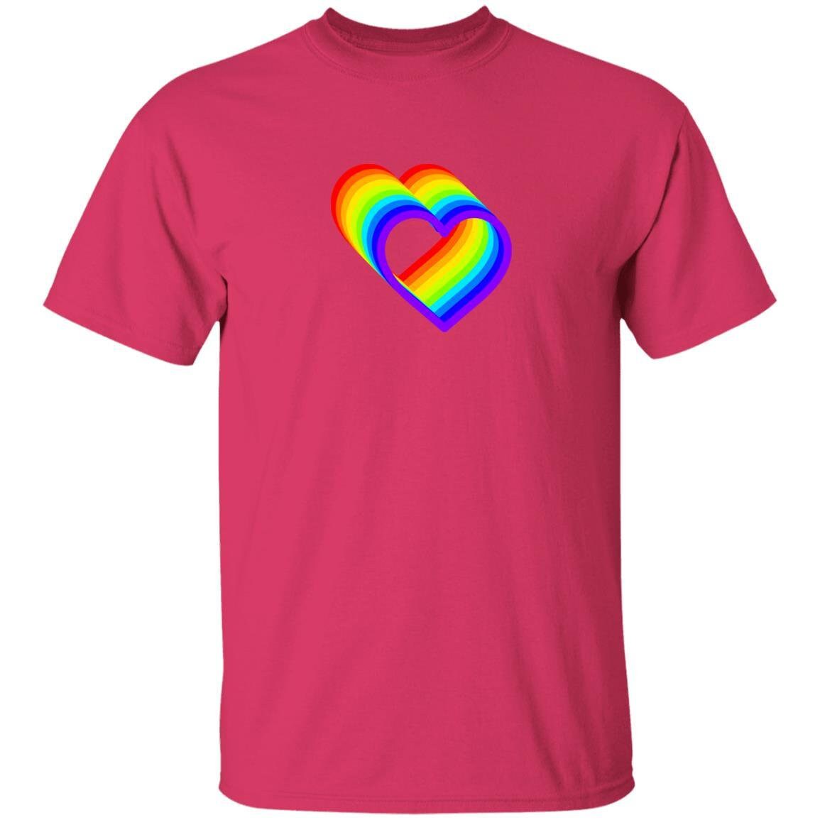 Rainbow Heart- t-shirt | GIFTS FOR ANYONE (White, Yellow, Pink, Red, Blue, Black)