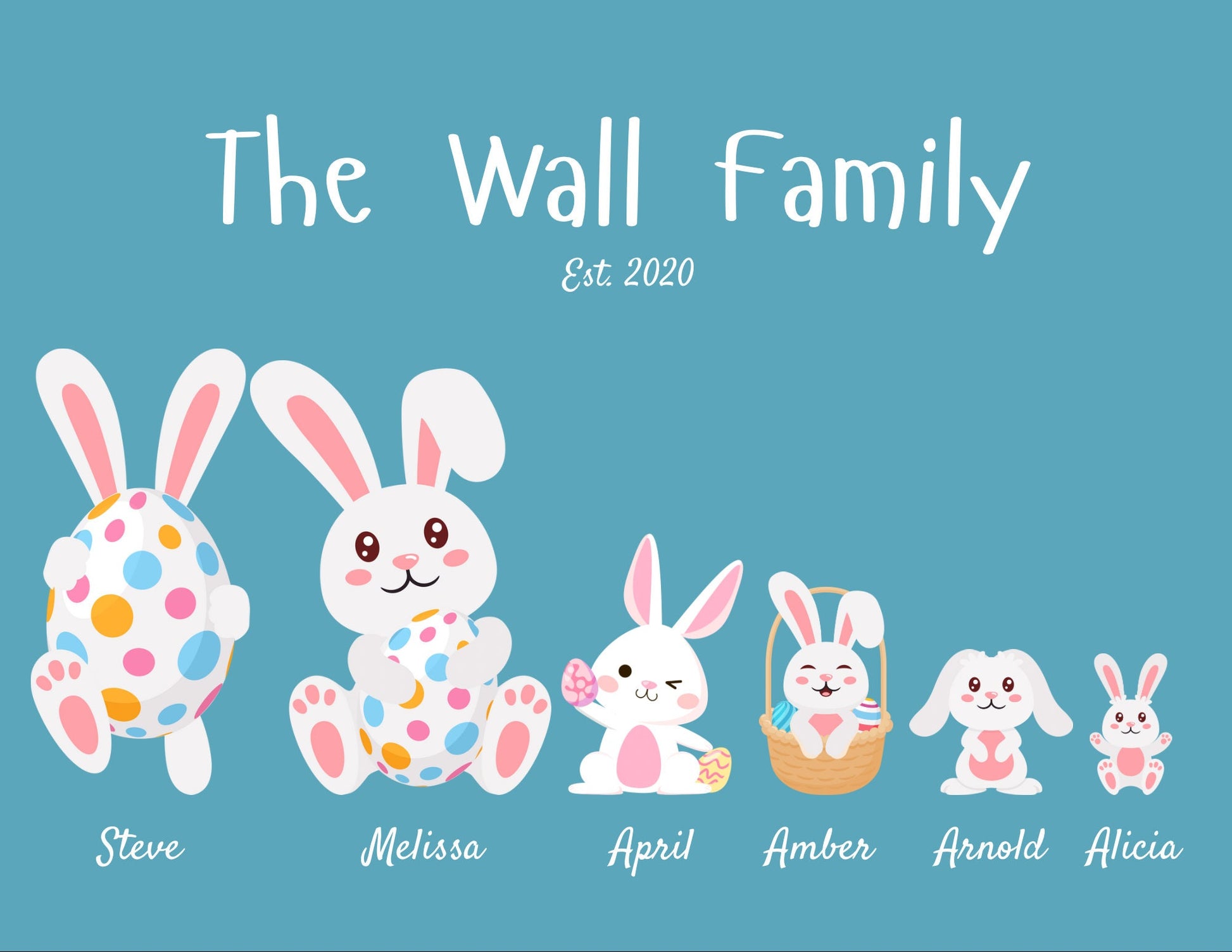 Easter Greeting Cards Family Name Printable