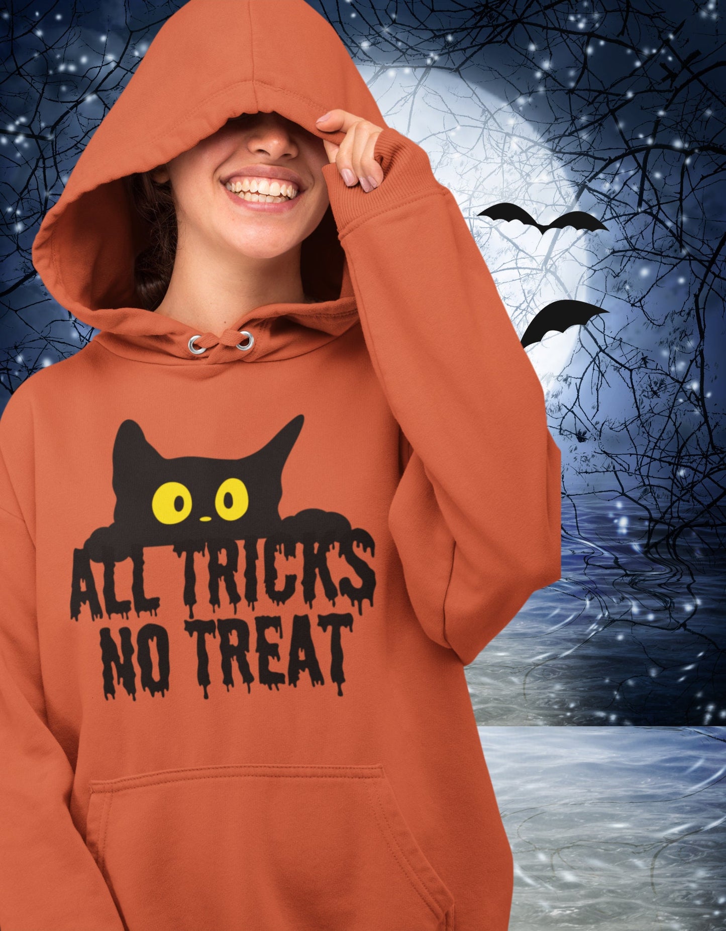 Halloween hoodie pullover sweatshirt PLUS BONUS GIFT/peeking black cat sweater/present for him or her, teacher, pet lover, vet tech, mom dad